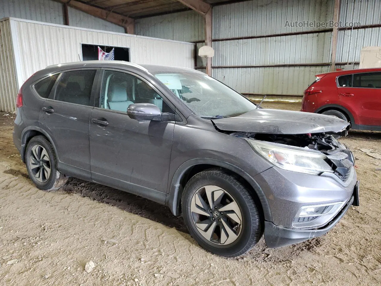 2015 Honda Cr-v Touring Gray vin: 5J6RM3H96FL002384