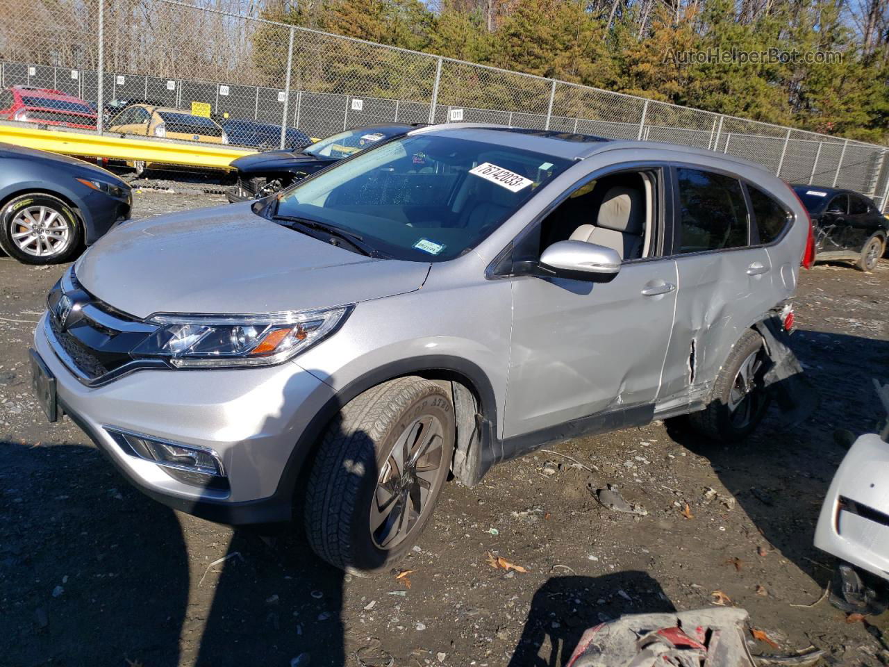 2016 Honda Cr-v Touring Silver vin: 5J6RM3H96GL011278