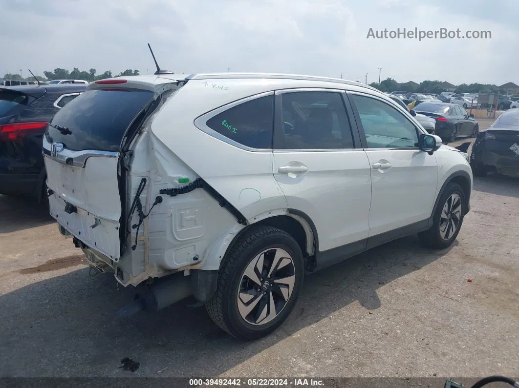 2016 Honda Cr-v Touring White vin: 5J6RM3H97GL014352