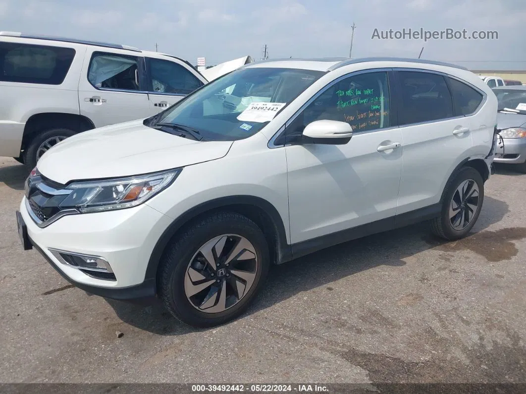 2016 Honda Cr-v Touring White vin: 5J6RM3H97GL014352