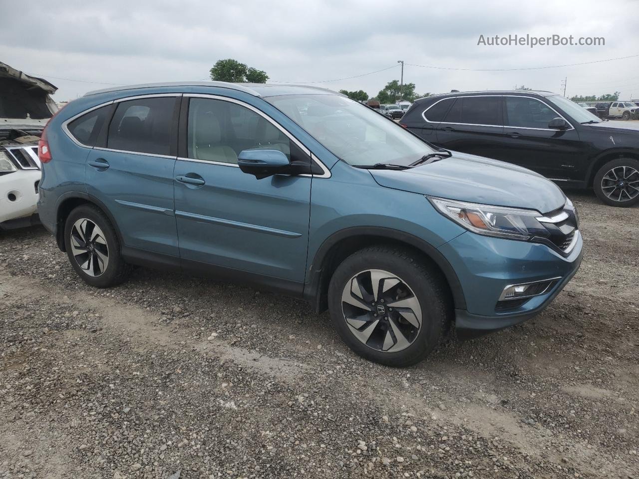 2016 Honda Cr-v Touring Blue vin: 5J6RM3H97GL018224