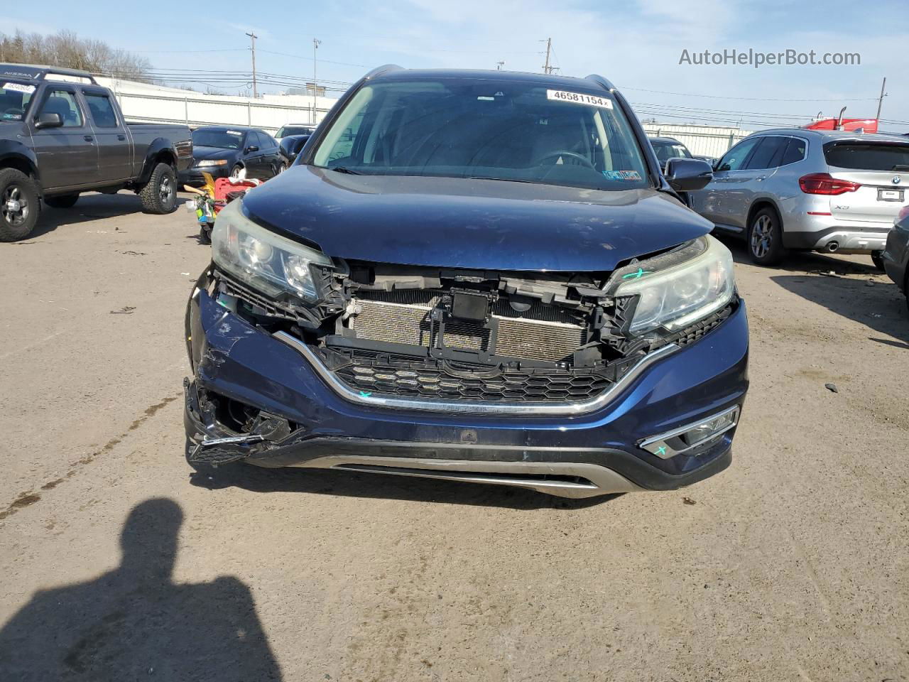 2016 Honda Cr-v Touring Blue vin: 5J6RM3H98GL006518