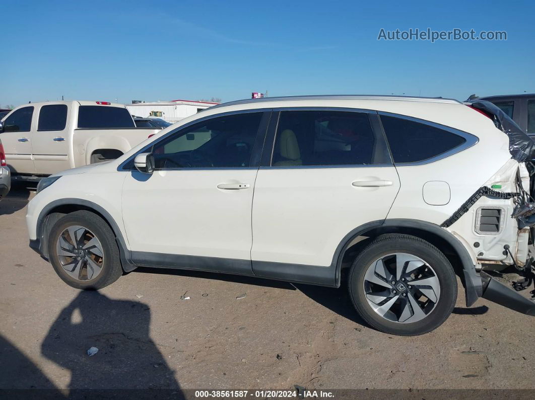 2015 Honda Cr-v Touring White vin: 5J6RM3H9XFL024744