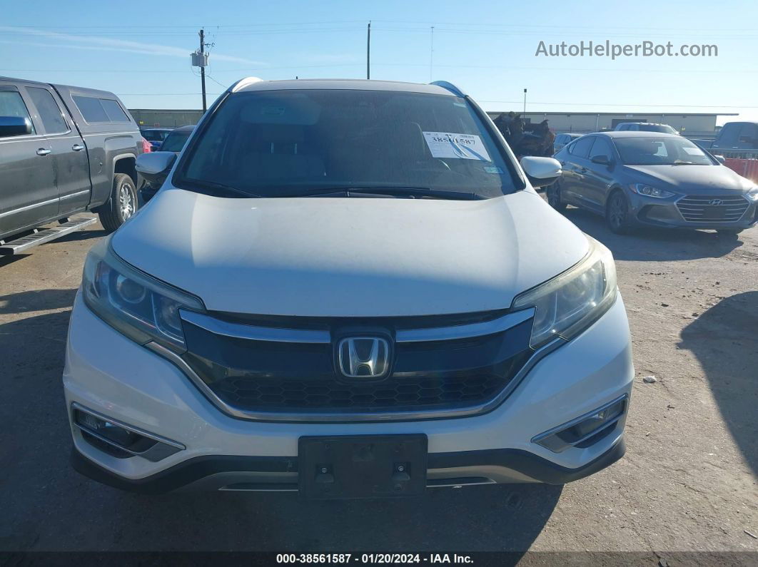 2015 Honda Cr-v Touring White vin: 5J6RM3H9XFL024744