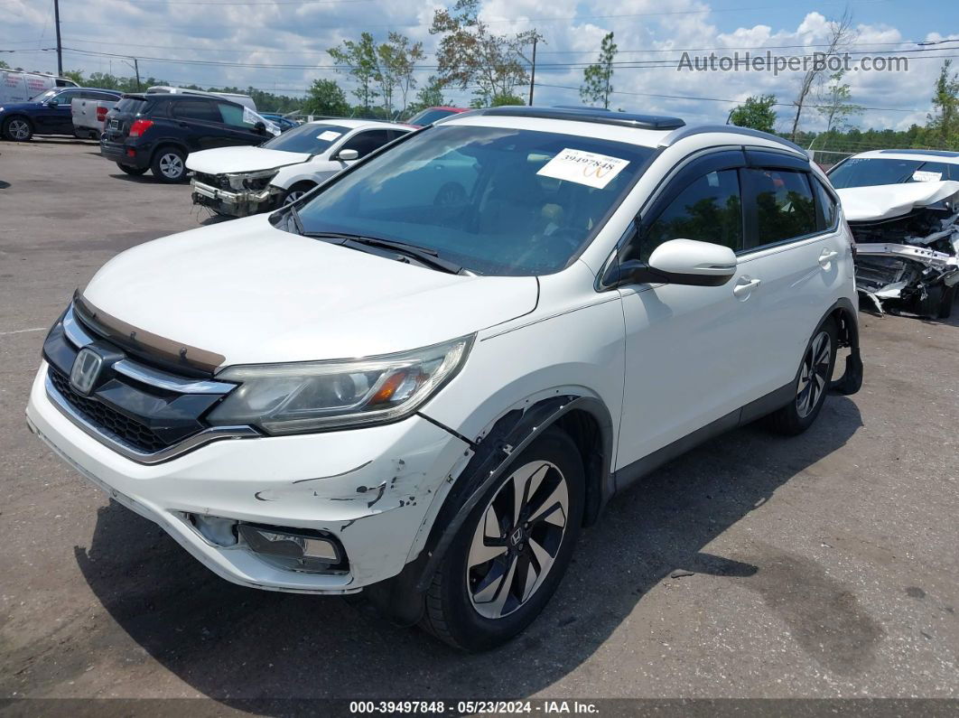 2016 Honda Cr-v Touring White vin: 5J6RM3H9XGL009453