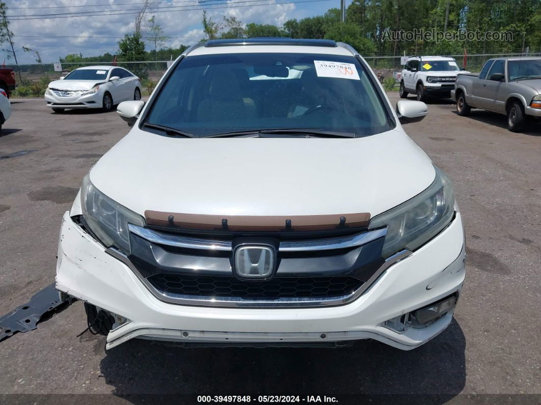 2016 Honda Cr-v Touring White vin: 5J6RM3H9XGL009453