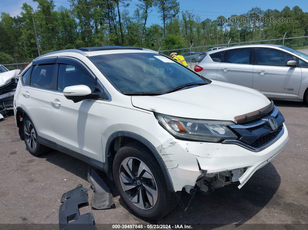 2016 Honda Cr-v Touring White vin: 5J6RM3H9XGL009453