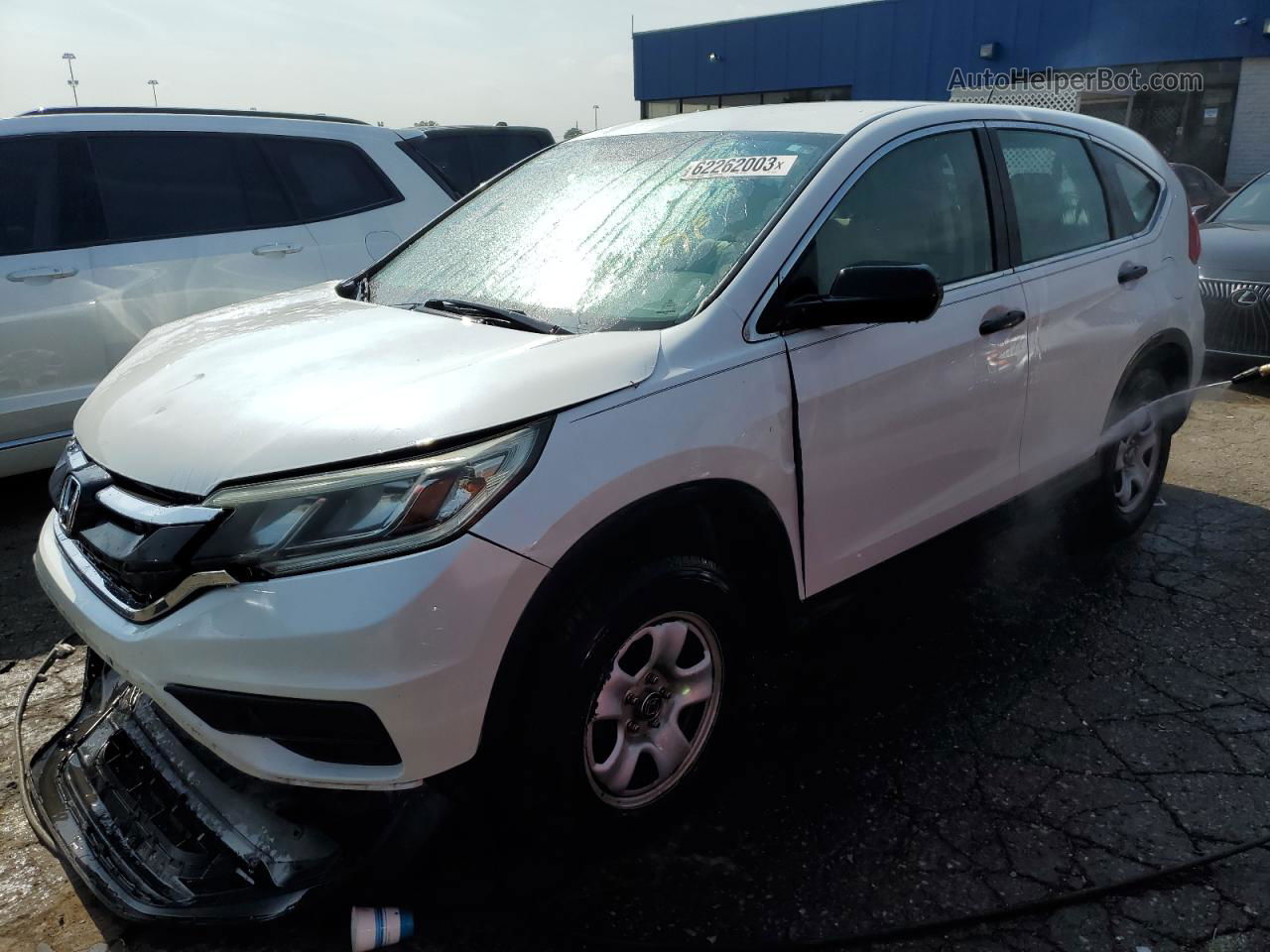 2015 Honda Cr-v Lx White vin: 5J6RM4H30FL040470