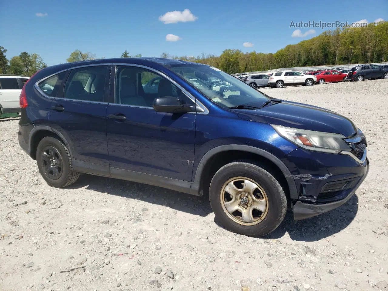 2015 Honda Cr-v Lx Blue vin: 5J6RM4H30FL063313