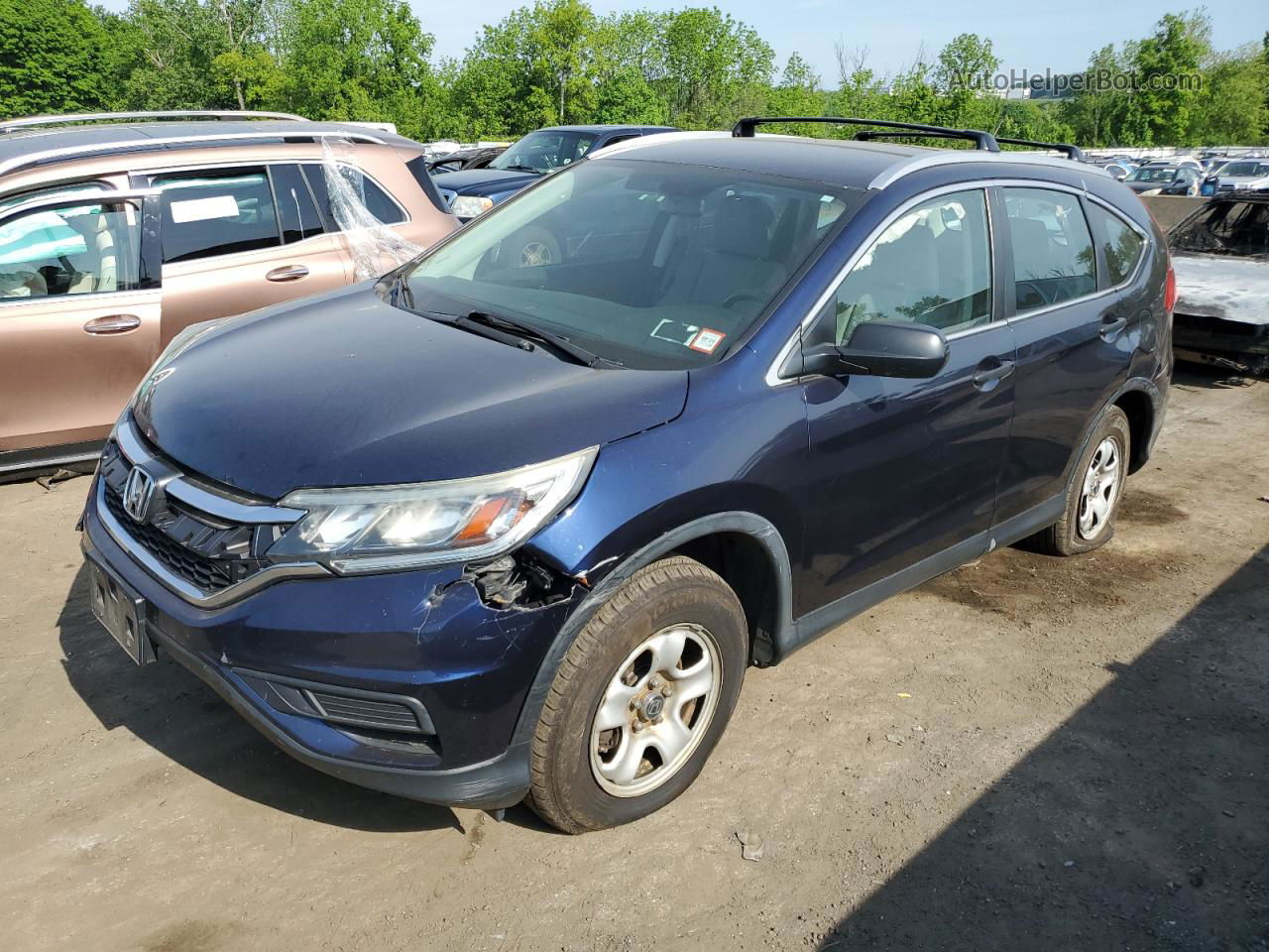 2015 Honda Cr-v Lx Blue vin: 5J6RM4H31FL021037