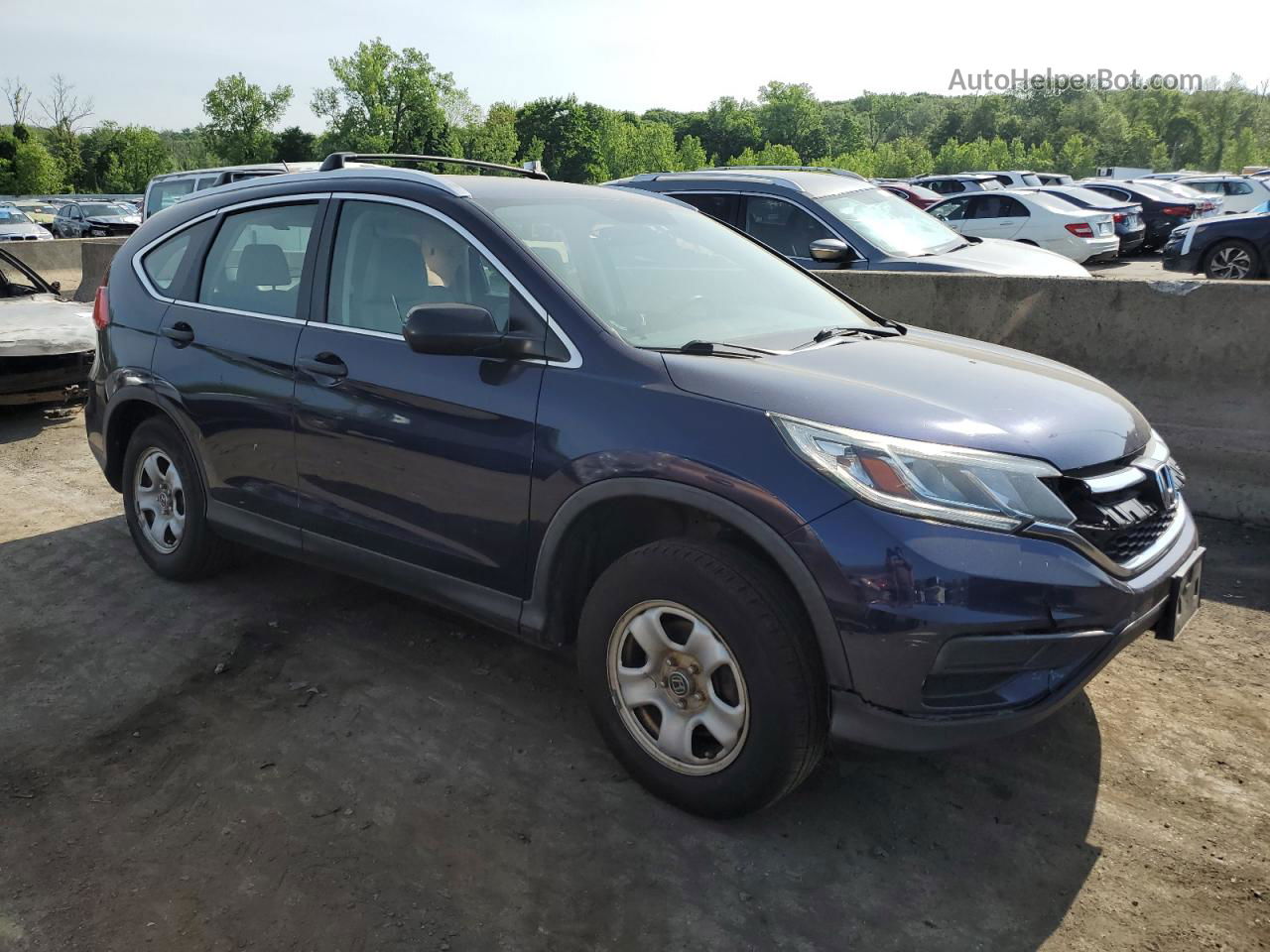 2015 Honda Cr-v Lx Blue vin: 5J6RM4H31FL021037