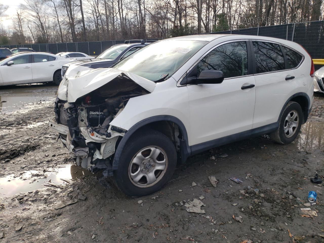 2013 Honda Cr-v Lx White vin: 5J6RM4H32DL054738