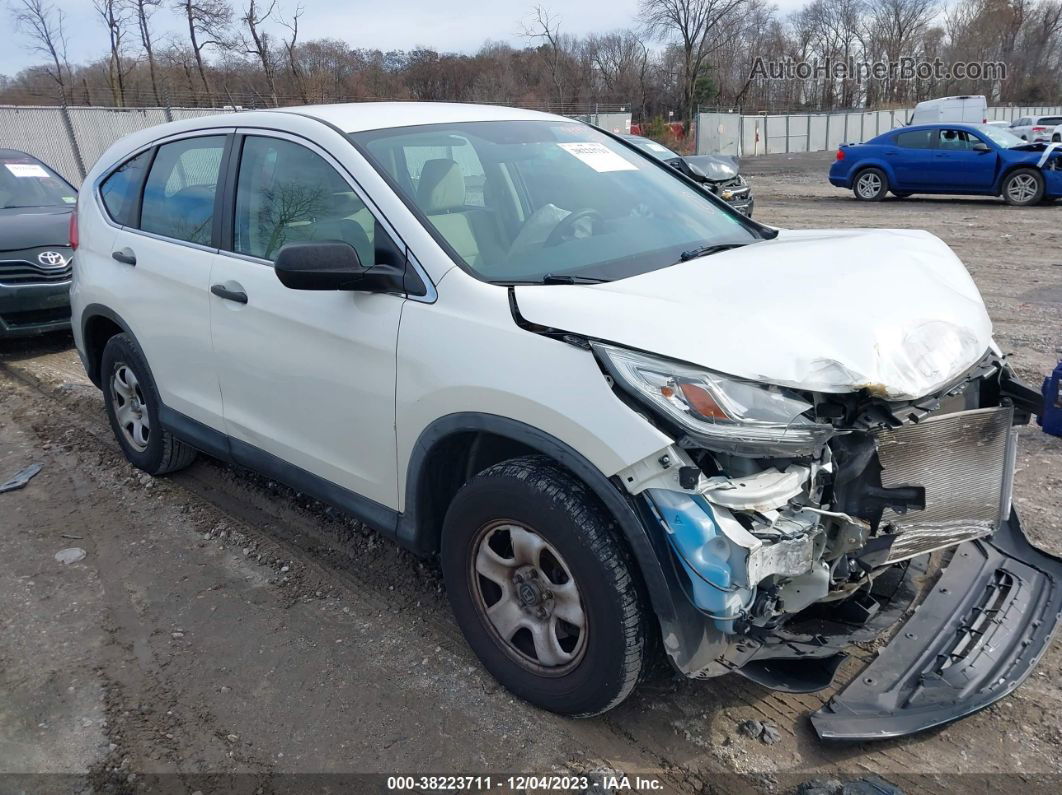 2016 Honda Cr-v Lx White vin: 5J6RM4H32GL074539