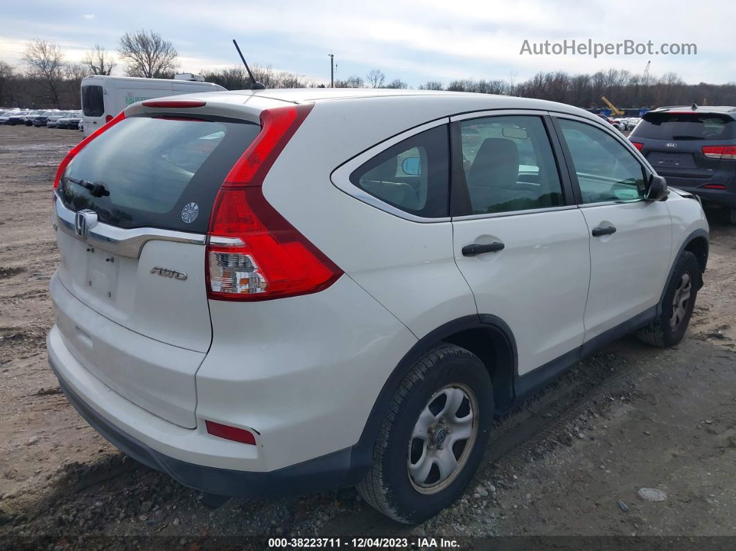 2016 Honda Cr-v Lx White vin: 5J6RM4H32GL074539