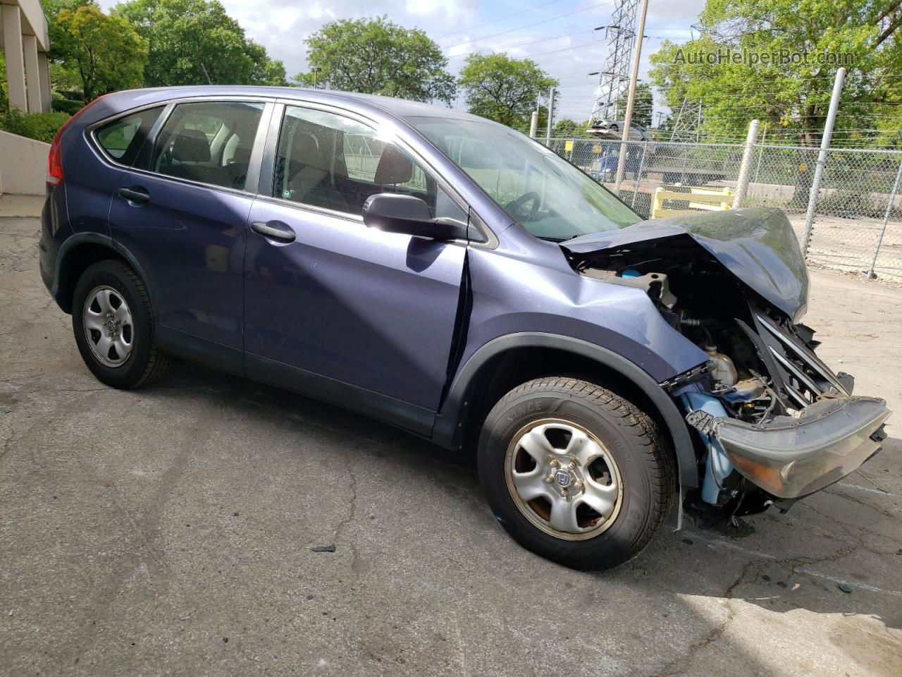 2012 Honda Cr-v Lx Blue vin: 5J6RM4H33CL041317