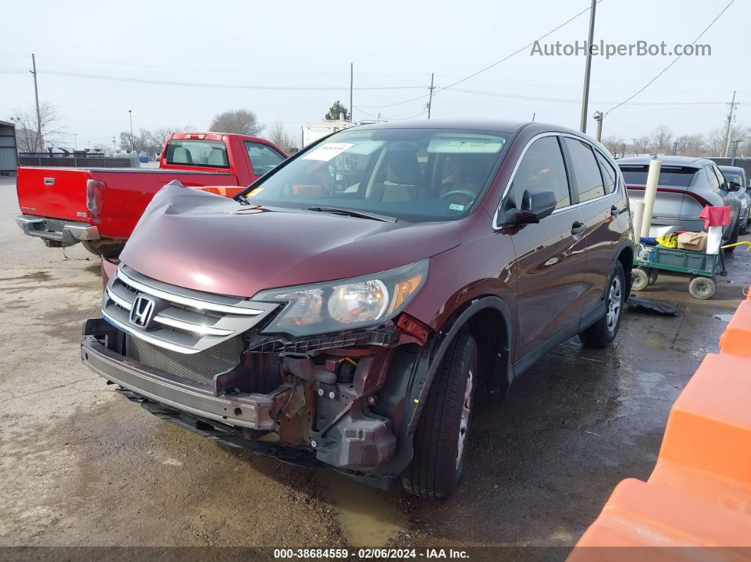 2012 Honda Cr-v Lx Burgundy vin: 5J6RM4H33CL068064