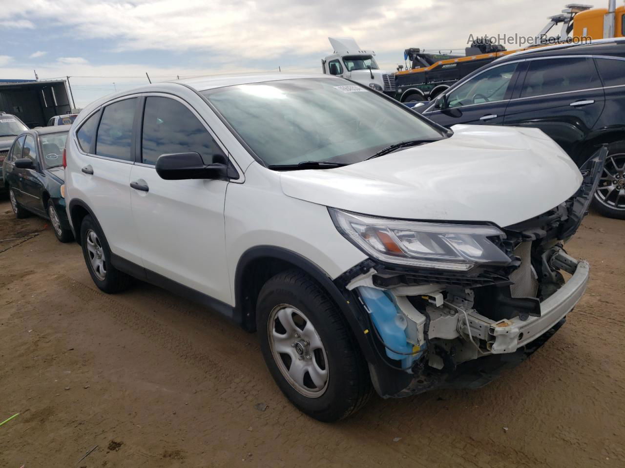 2016 Honda Cr-v Lx White vin: 5J6RM4H34GL014536