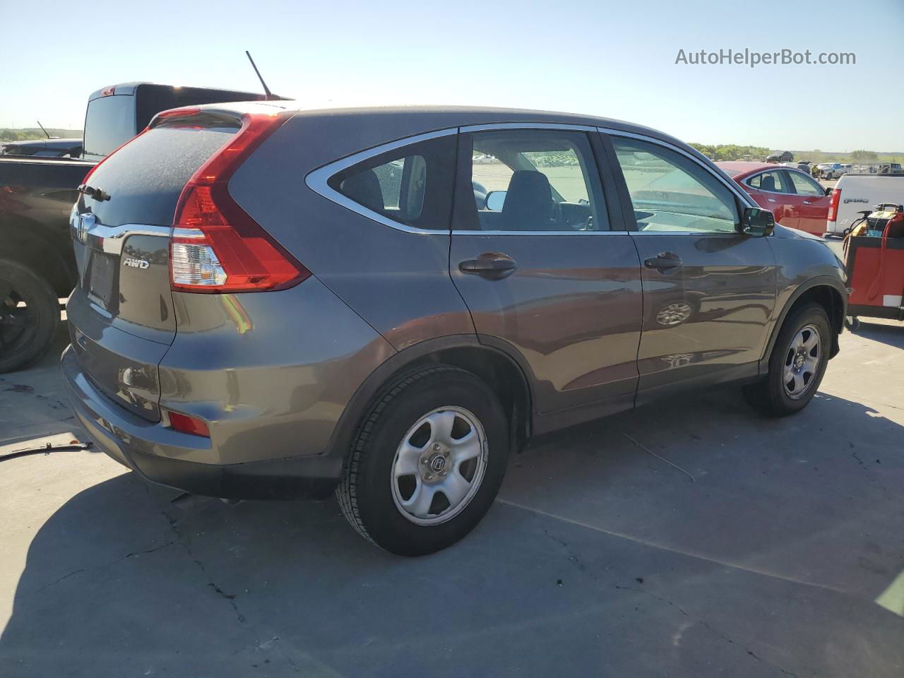 2015 Honda Cr-v Lx Gray vin: 5J6RM4H35FL047267