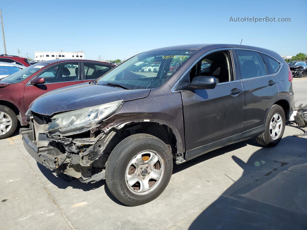 2015 Honda Cr-v Lx Gray vin: 5J6RM4H35FL047267