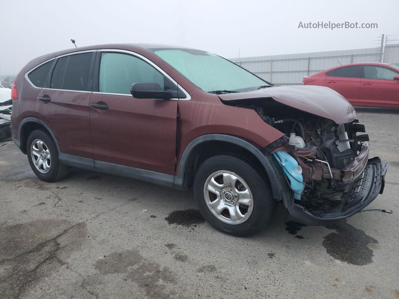 2015 Honda Cr-v Lx Burgundy vin: 5J6RM4H35FL090202