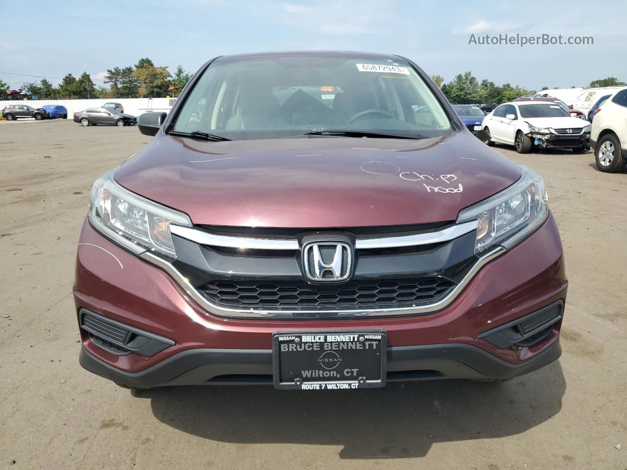 2015 Honda Cr-v Lx Burgundy vin: 5J6RM4H36FL015587