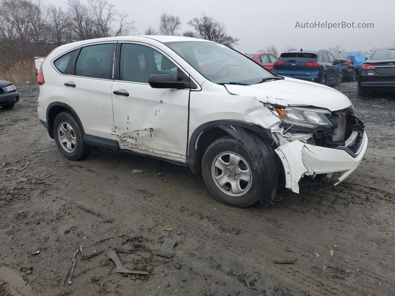 2016 Honda Cr-v Lx White vin: 5J6RM4H36GL124553