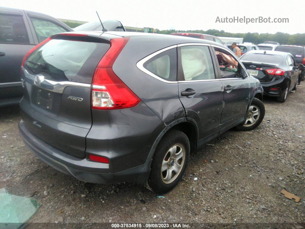 2016 Honda Cr-v Lx Gray vin: 5J6RM4H36GL128778