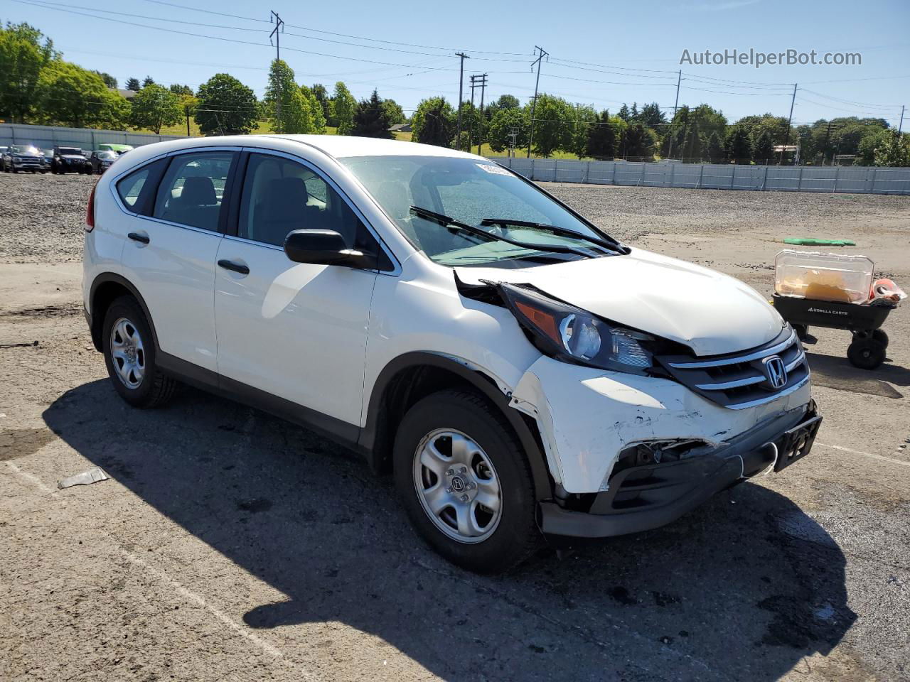 2013 Honda Cr-v Lx White vin: 5J6RM4H37DL046506