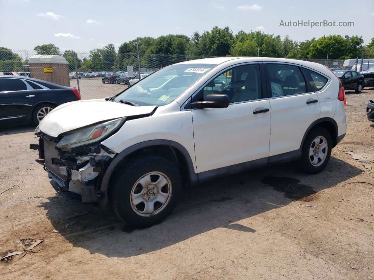 2016 Honda Cr-v Lx White vin: 5J6RM4H37GL055355