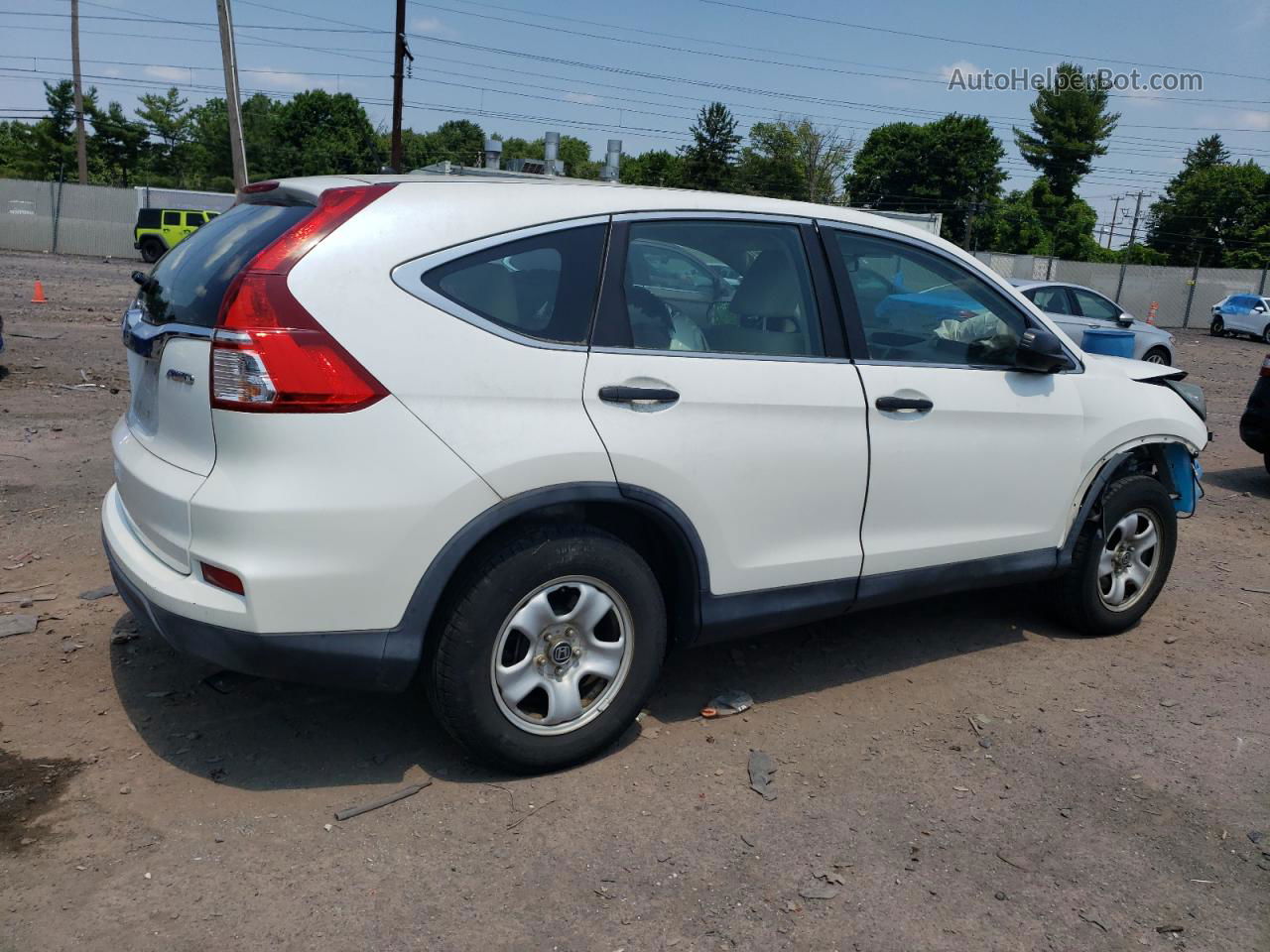 2016 Honda Cr-v Lx White vin: 5J6RM4H37GL055355