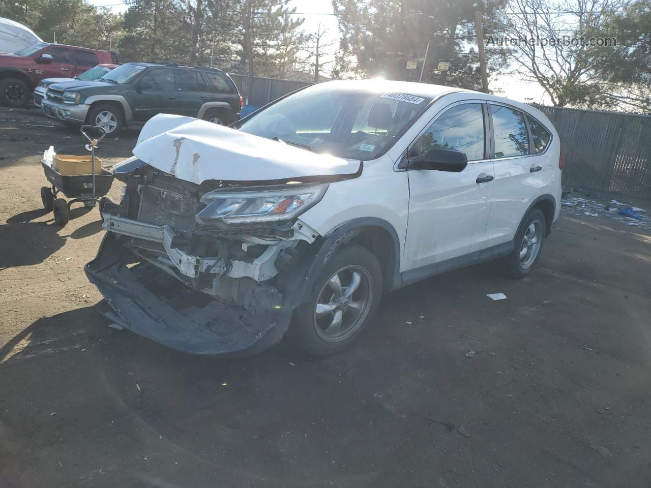 2016 Honda Cr-v Lx White vin: 5J6RM4H37GL104120