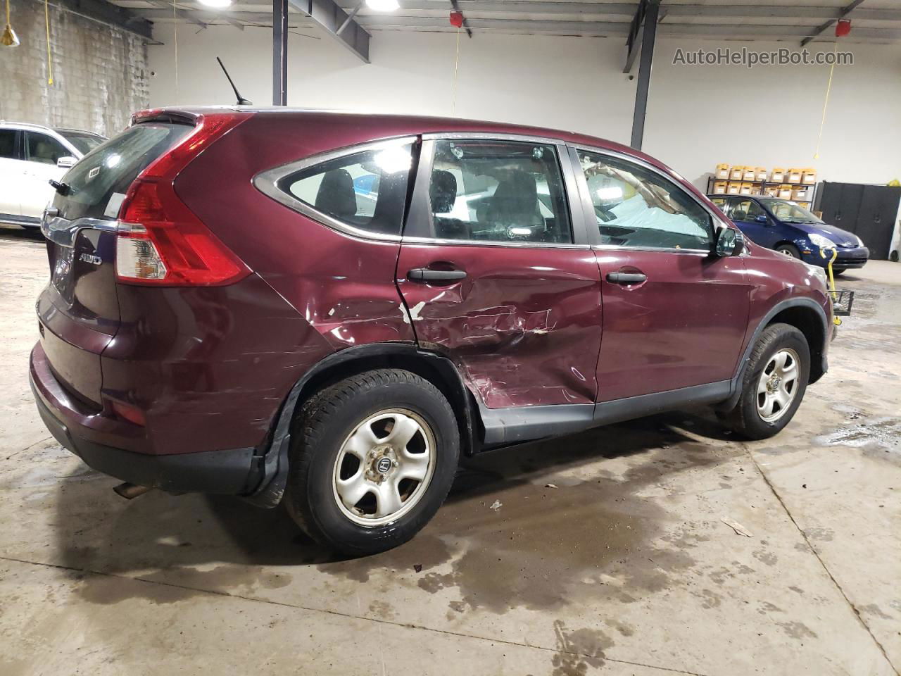 2015 Honda Cr-v Lx Burgundy vin: 5J6RM4H38FL003778