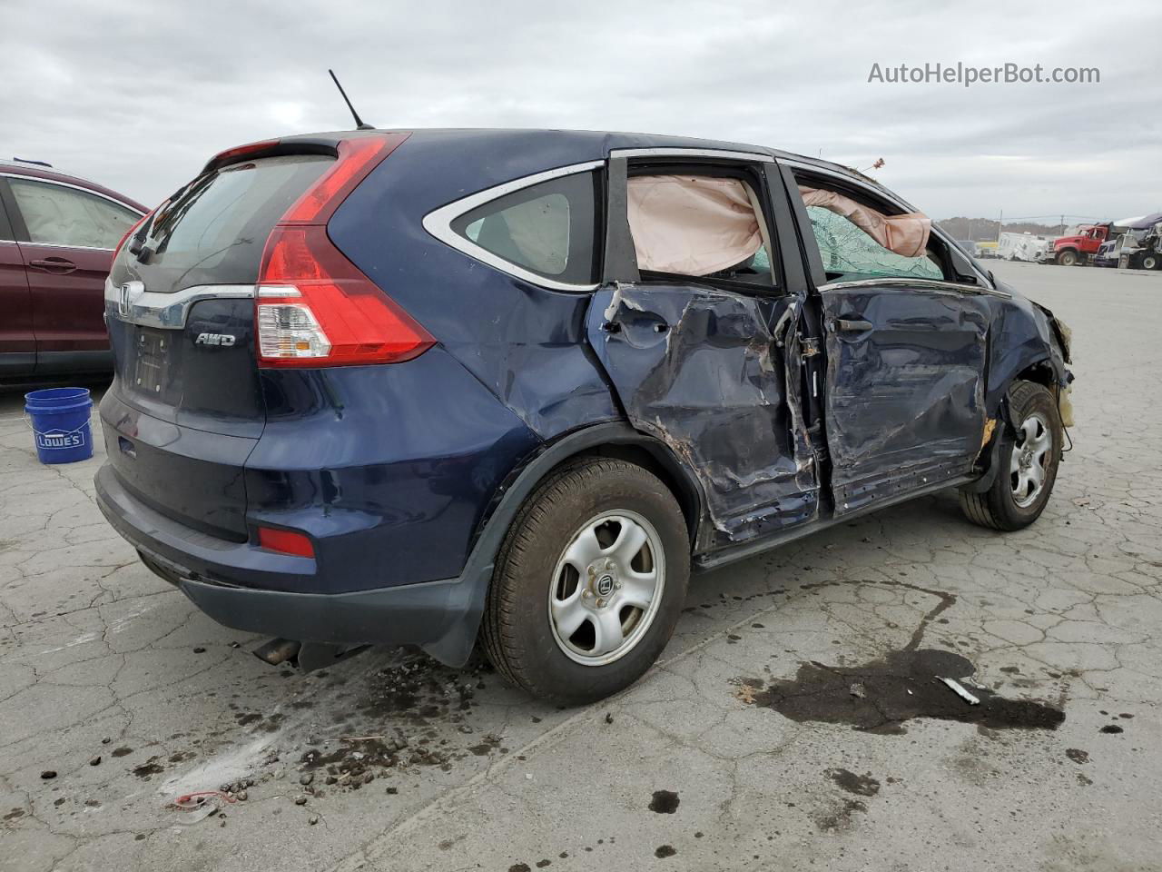 2015 Honda Cr-v Lx Blue vin: 5J6RM4H38FL004770