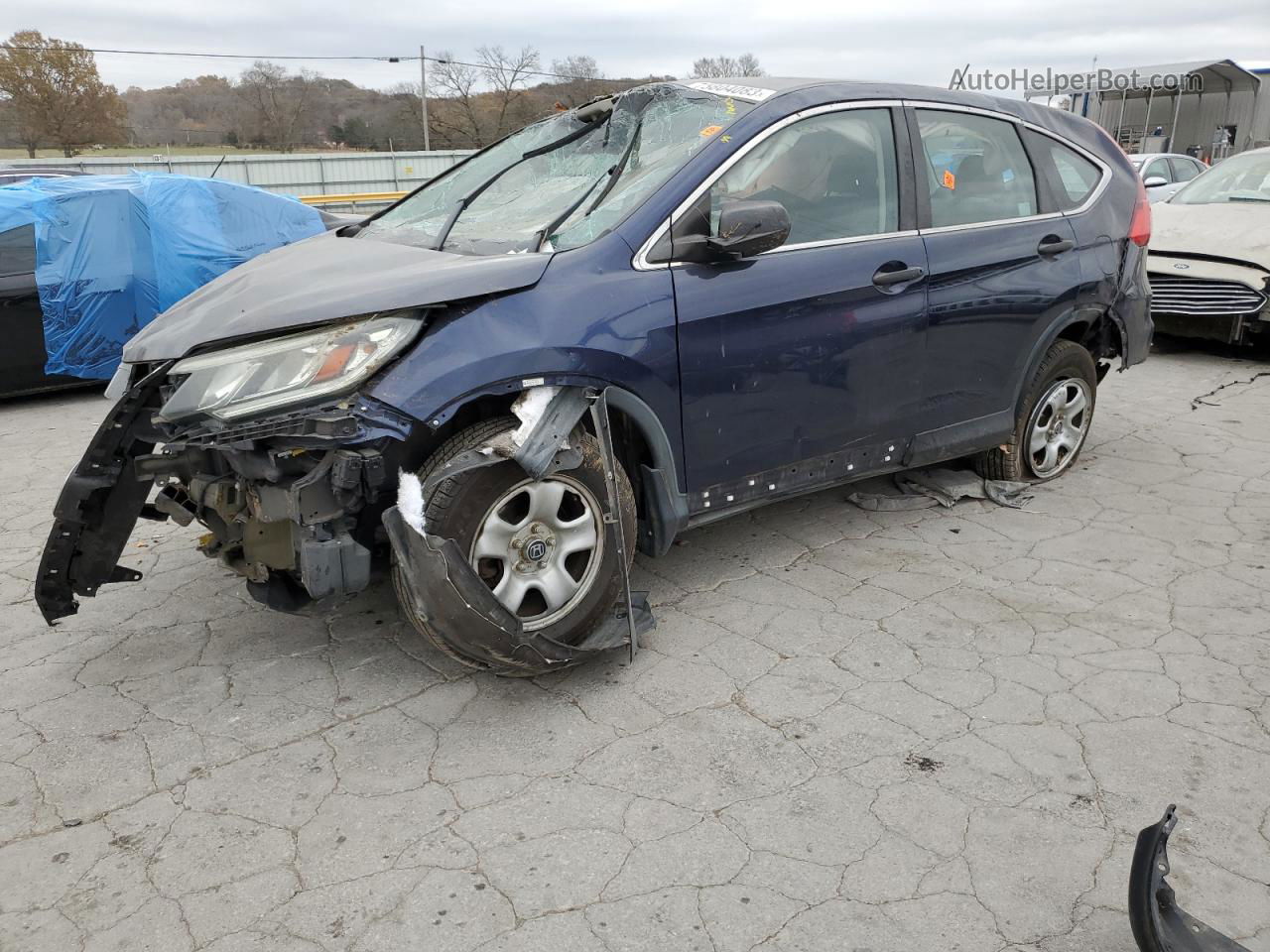 2015 Honda Cr-v Lx Blue vin: 5J6RM4H38FL004770