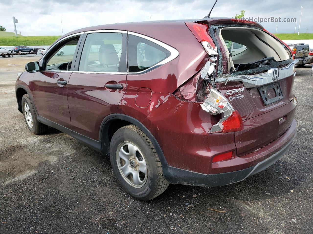 2015 Honda Cr-v Lx Burgundy vin: 5J6RM4H38FL015283