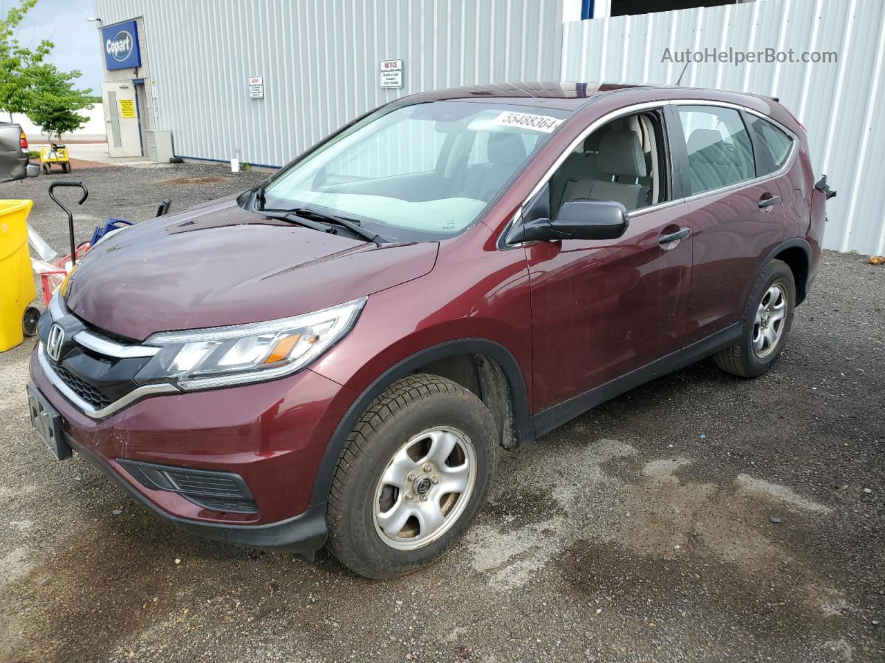 2015 Honda Cr-v Lx Burgundy vin: 5J6RM4H38FL015283