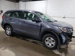 2015 Honda Cr-v Lx Gray vin: 5J6RM4H38FL130918