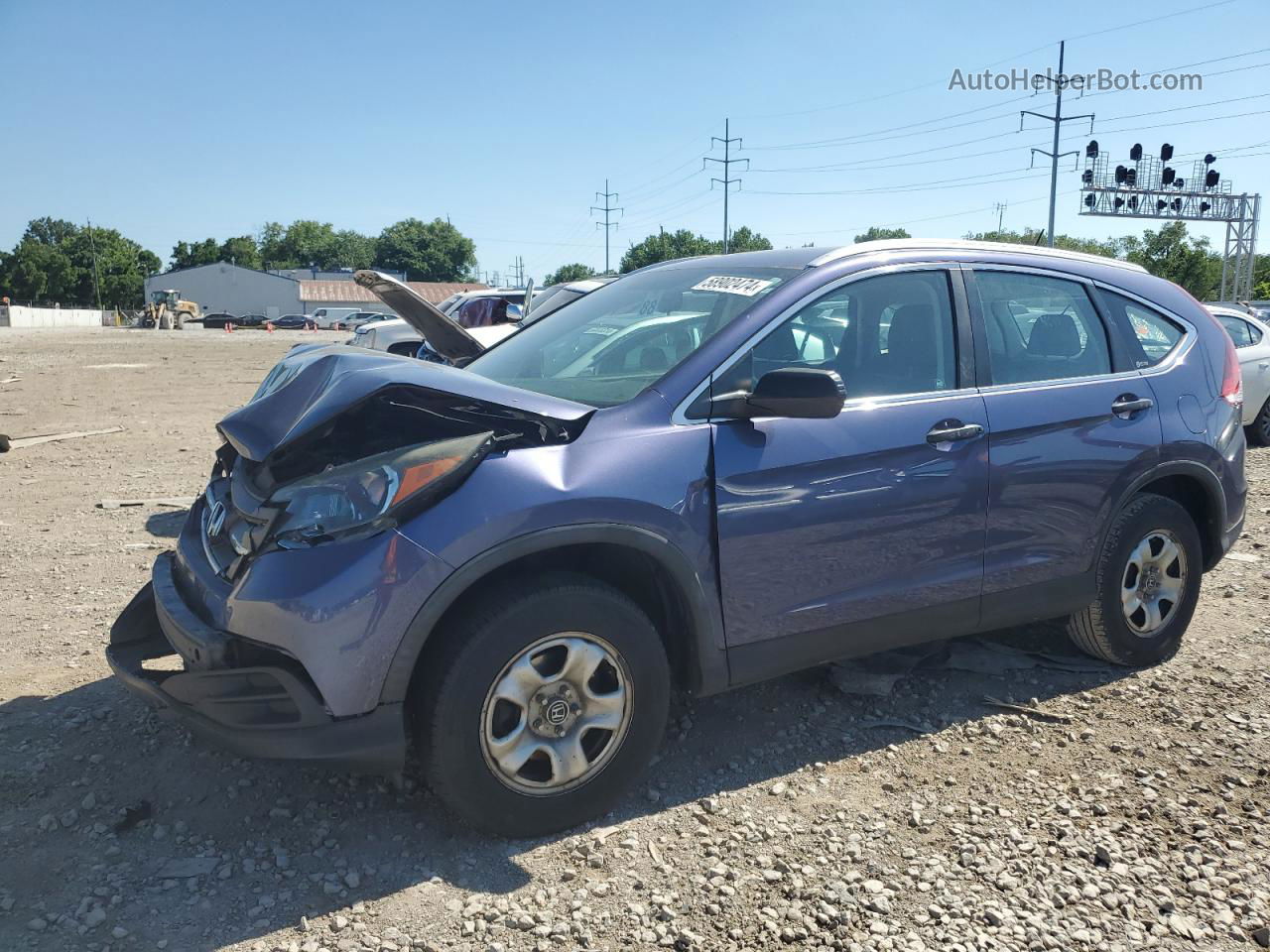 2012 Honda Cr-v Lx Blue vin: 5J6RM4H39CL058302