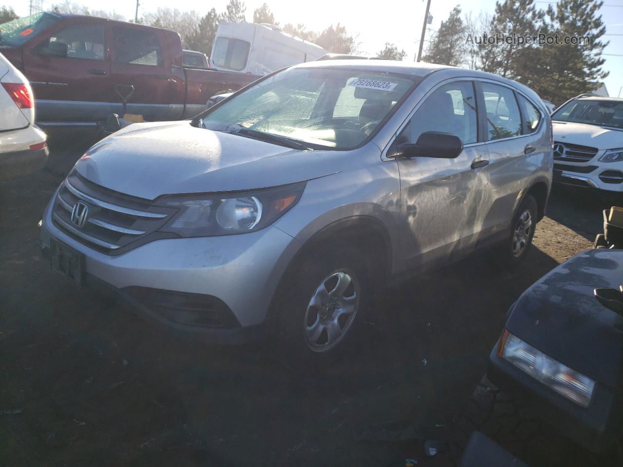 2013 Honda Cr-v Lx Silver vin: 5J6RM4H39DL029660