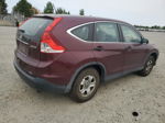 2013 Honda Cr-v Lx Burgundy vin: 5J6RM4H39DL071326