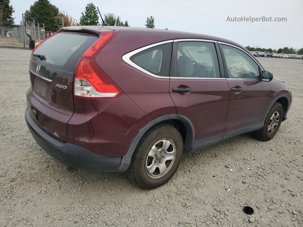 2013 Honda Cr-v Lx Burgundy vin: 5J6RM4H39DL071326