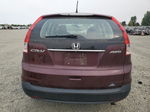 2013 Honda Cr-v Lx Burgundy vin: 5J6RM4H39DL071326