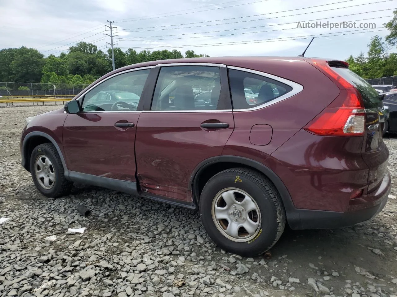 2015 Honda Cr-v Lx Burgundy vin: 5J6RM4H39FL092244