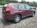 2015 Honda Cr-v Lx Burgundy vin: 5J6RM4H39FL092244