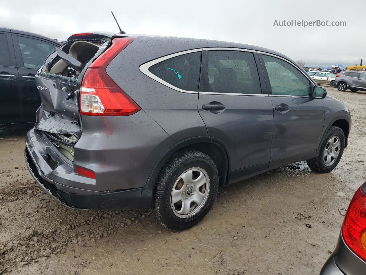 2016 Honda Cr-v Lx Gray vin: 5J6RM4H39GL000356