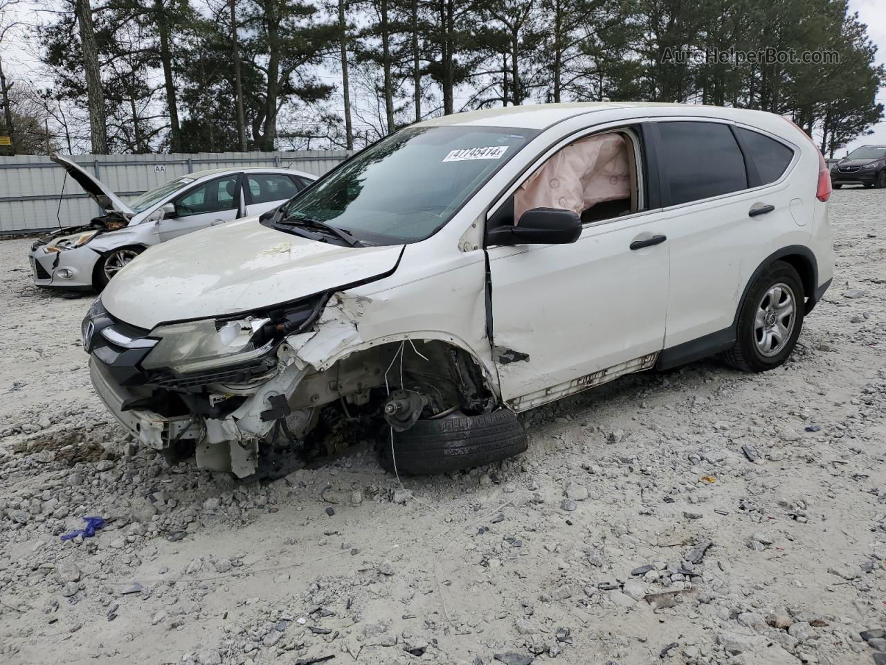 2015 Honda Cr-v Lx White vin: 5J6RM4H3XFL028777