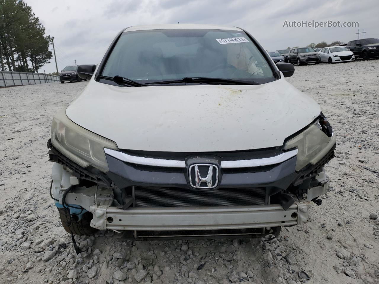 2015 Honda Cr-v Lx White vin: 5J6RM4H3XFL028777