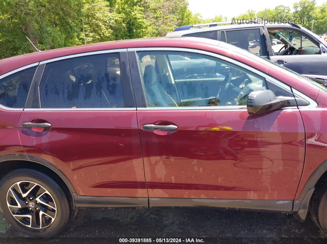 2016 Honda Cr-v Se Maroon vin: 5J6RM4H41GL134173