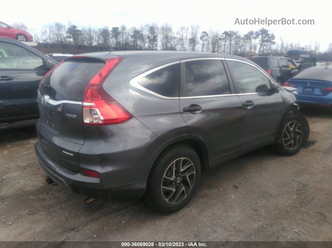 2016 Honda Cr-v Se Gray vin: 5J6RM4H43GL132568