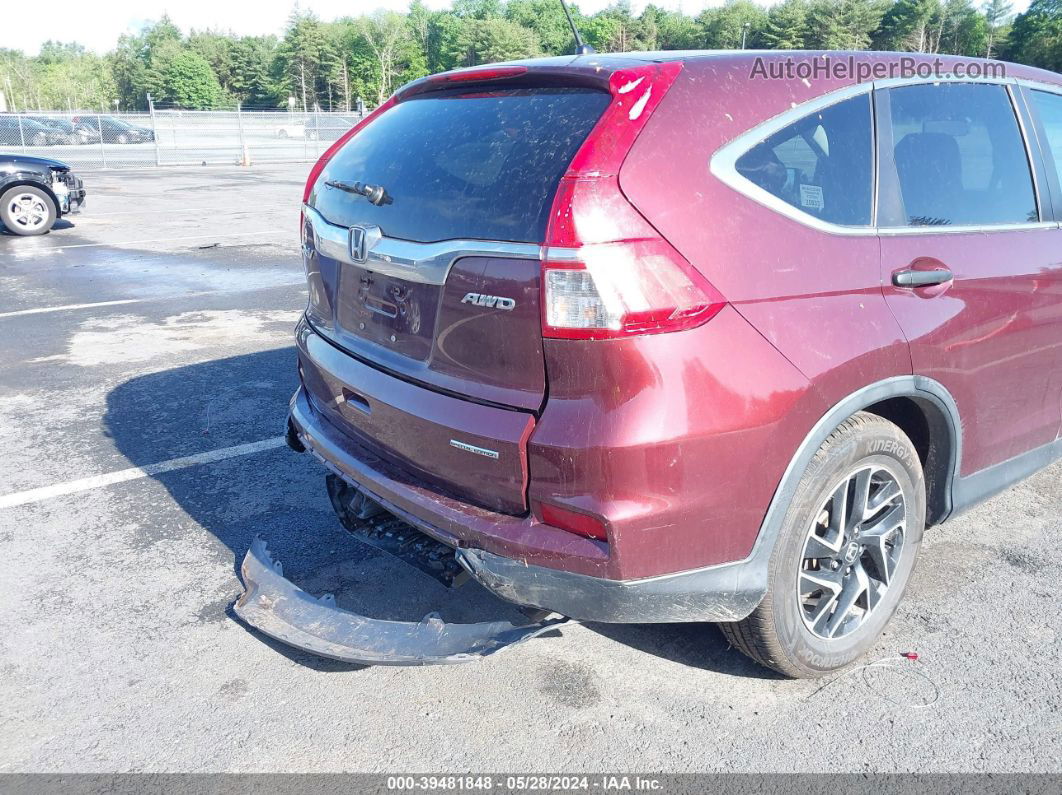 2016 Honda Cr-v Se Maroon vin: 5J6RM4H47GL032196